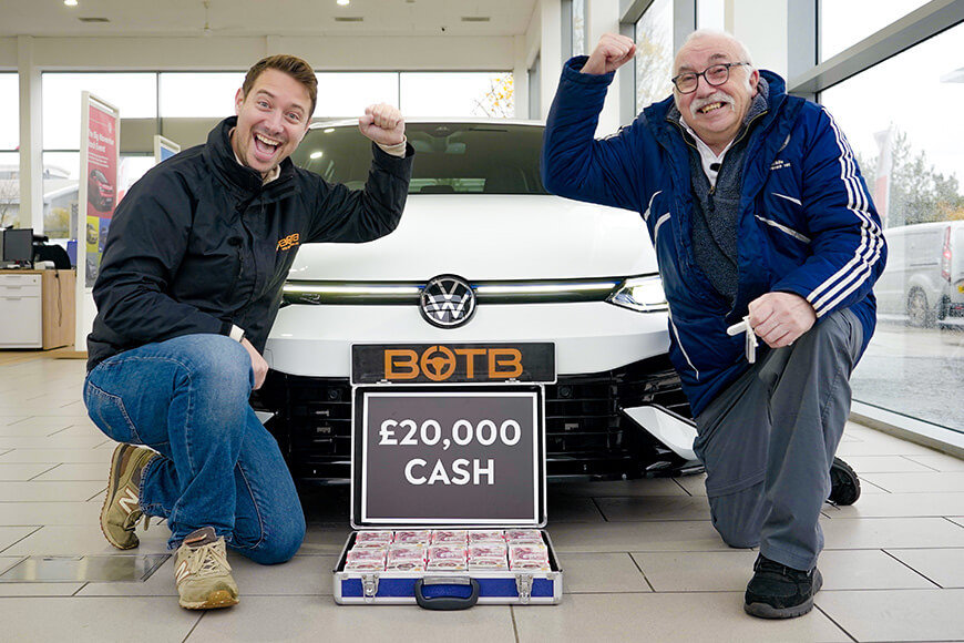 Barry wins Volkswagen Golf R + £20k